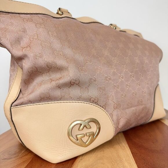 Pre-Owned Gucci Monogram Lovely Heart Top Handle Pink - Picture 8 of 12